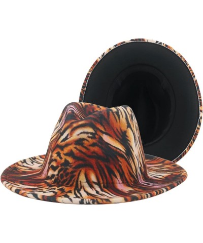 Hats for Women Fedoras Women Hat Felt Accessories Patchwork Zebra Leopard Luxury Cowboy Fedora 2 $13.95 Fedoras