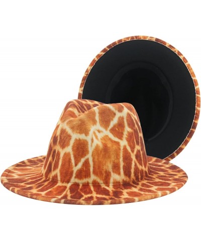 Hats for Women Fedoras Women Hat Felt Accessories Patchwork Zebra Leopard Luxury Cowboy Fedora 2 $13.95 Fedoras