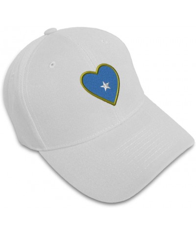 Custom Baseball Cap Heart Somalia Flag Embroidery Flags Dad Hats for Men & Women White Design Only $15.65 Baseball Caps