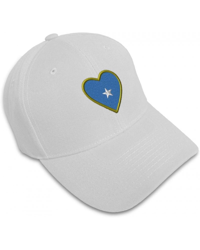 Custom Baseball Cap Heart Somalia Flag Embroidery Flags Dad Hats for Men & Women White Design Only $15.65 Baseball Caps