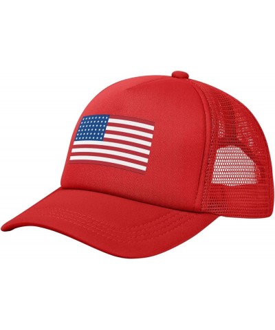 48-Star-Us-Flag Men/Women Adjustable Mesh Hat Trucker Hats Golf Baseball Cap Outdoor Sports Caps Red $11.00 Baseball Caps