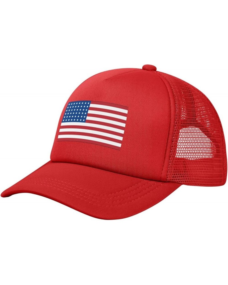 48-Star-Us-Flag Men/Women Adjustable Mesh Hat Trucker Hats Golf Baseball Cap Outdoor Sports Caps Red $11.00 Baseball Caps