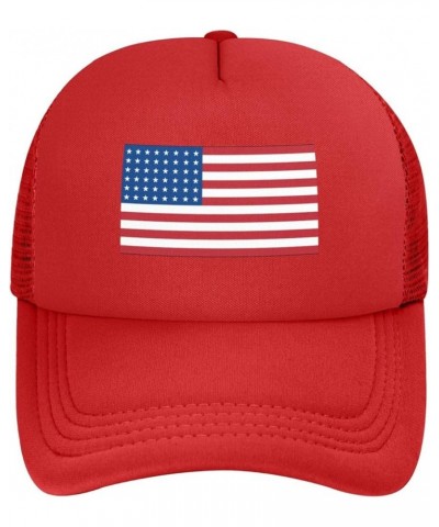 48-Star-Us-Flag Men/Women Adjustable Mesh Hat Trucker Hats Golf Baseball Cap Outdoor Sports Caps Red $11.00 Baseball Caps