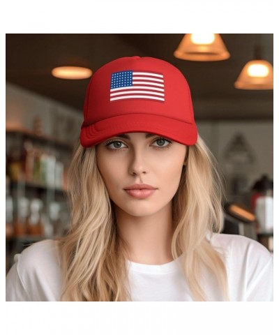 48-Star-Us-Flag Men/Women Adjustable Mesh Hat Trucker Hats Golf Baseball Cap Outdoor Sports Caps Red $11.00 Baseball Caps