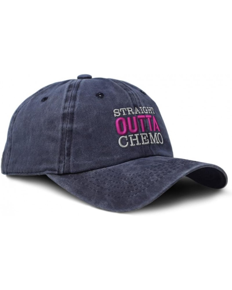 Soft Washed Baseball Cap Straight Outta Chemo Cotton Dad Hats for Men & Women Navy $15.11 Baseball Caps