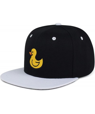 Duck Hip-Hop Snapback Hat Embroidered Baseball Cap Rubberduck Toy 23. Black/White $11.74 Baseball Caps