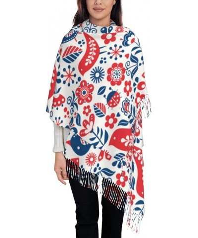 Warm Women Blanket Scarf Oversized Tassel Travel Wrap And Shawl Cozy-Boho Owl Birds Flowers $16.78 Scarves