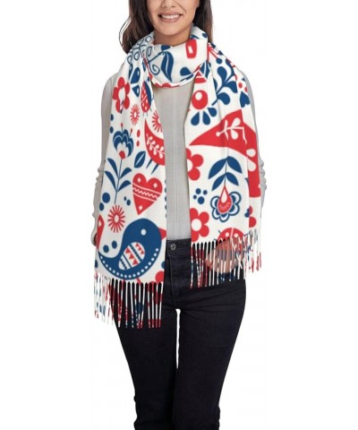 Warm Women Blanket Scarf Oversized Tassel Travel Wrap And Shawl Cozy-Boho Owl Birds Flowers $16.78 Scarves