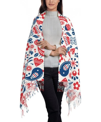 Warm Women Blanket Scarf Oversized Tassel Travel Wrap And Shawl Cozy-Boho Owl Birds Flowers $16.78 Scarves