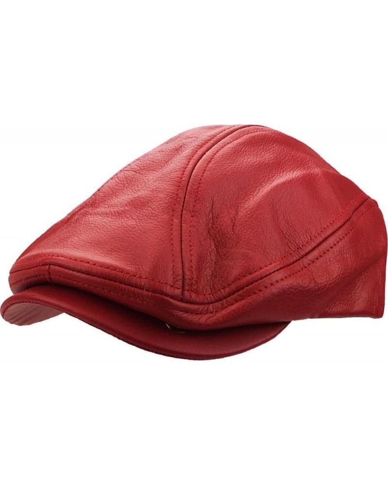 1 Pcs of 100% Genuine Leather Ascot Newsboy Hat Cap (Large) Red $32.89 Newsboy Caps