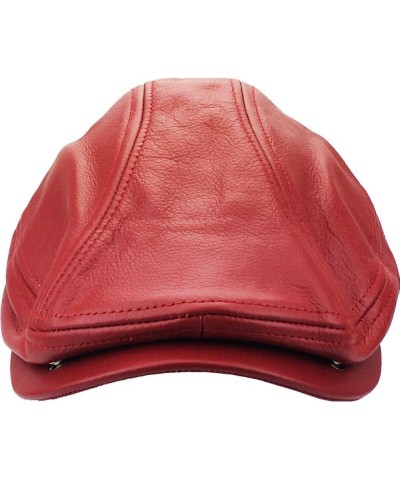 1 Pcs of 100% Genuine Leather Ascot Newsboy Hat Cap (Large) Red $32.89 Newsboy Caps