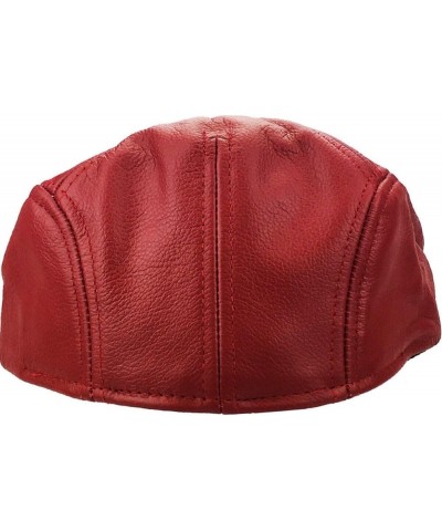 1 Pcs of 100% Genuine Leather Ascot Newsboy Hat Cap (Large) Red $32.89 Newsboy Caps