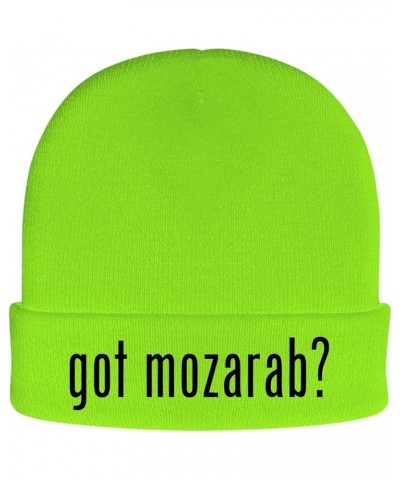 got Mozarab? - Soft Adult Beanie Cap Neon Green $13.29 Skullies & Beanies