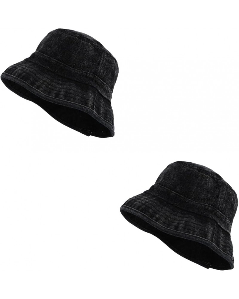 2 Pcs Fisherman's Hat Men and Women Vintage Blackx2pcs $14.55 Bucket Hats