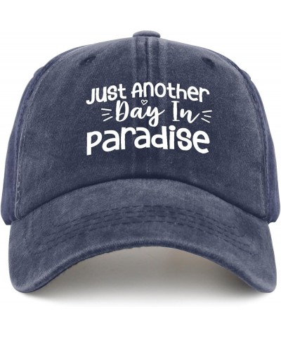 Just Another Day in Paradise Trucker Hat Sports Hat Pigment Black Womens Golf Hat Gifts for Grandma Baseball Cap Navy Blue $1...