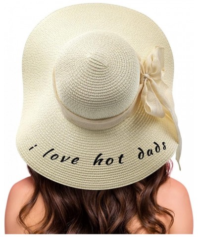 i Love You Man Beach Sun Straw Hats for Women UV Protection Wide Brim Straw Hats, Embroidered Hat Gifts Idea for I Love Hot D...