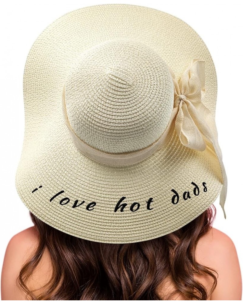 i Love You Man Beach Sun Straw Hats for Women UV Protection Wide Brim Straw Hats, Embroidered Hat Gifts Idea for I Love Hot D...