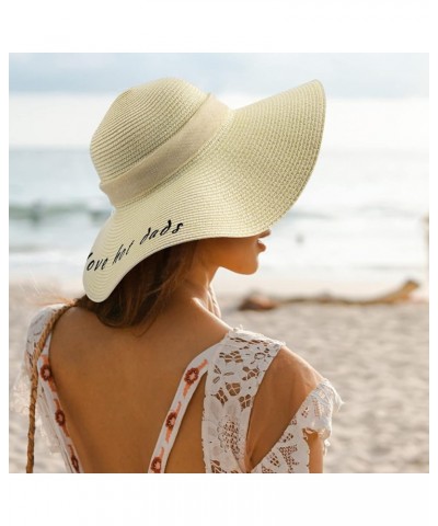 i Love You Man Beach Sun Straw Hats for Women UV Protection Wide Brim Straw Hats, Embroidered Hat Gifts Idea for I Love Hot D...