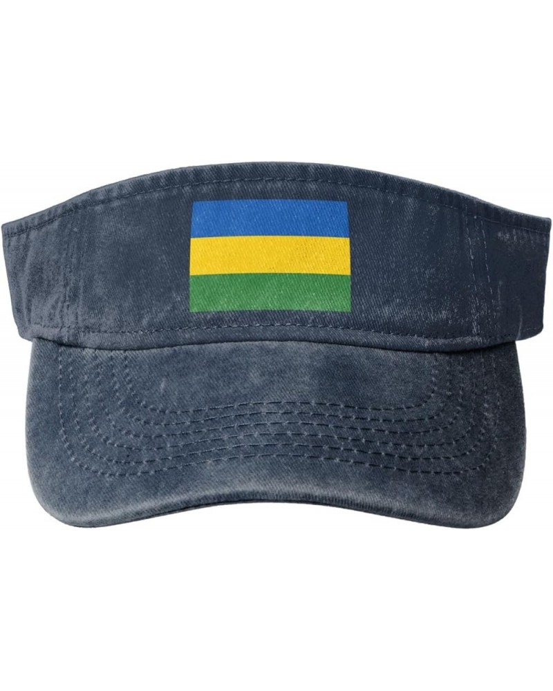 Прапор Лемко-Русинської Республіки Sun Visor Hats for Women Men Adjustable Sports Sun Hats Cotton Golf Cap Navy Blue $11.90 S...