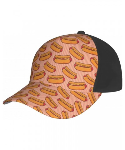 Hot Dog Seamless Figure Baseball Cap Men's and Women's Baseball Hat Adjustable Casual Outdoor Breathable Caps Truck Driver Ha...