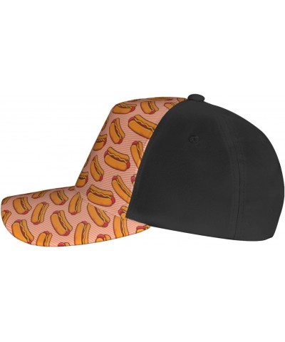 Hot Dog Seamless Figure Baseball Cap Men's and Women's Baseball Hat Adjustable Casual Outdoor Breathable Caps Truck Driver Ha...