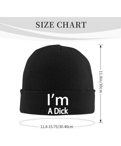 I'm A Dick Classic Warm Winter Hats Unisex Knit Beanie Cap Cuffed Plain Skull Knit Hat Black $9.48 Skullies & Beanies