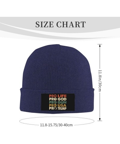 Pro Life Pro Gun Pro God Pro Trump Beanie Hat Women Knitted Hat Skull Cap Men Knit Hat Slouchy Hat Hedging Cap Black Navy Blu...