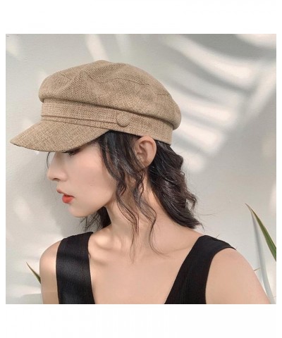 Beret Hats for Women Unisex Linen Military Hat Autumn Sailor Hats for Women Men Flat Top Captain Cap Travel Cadet H Yellow $1...