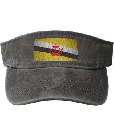 Flag of Brunei Sun Visor Hats for Women Men Sun Hat Vintage Golf Hat Adjustable Baseball Cap Deep Heather $11.64 Visors