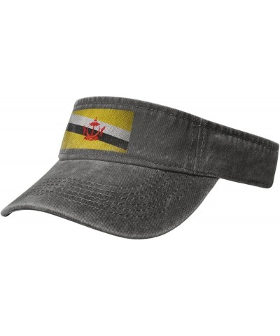 Flag of Brunei Sun Visor Hats for Women Men Sun Hat Vintage Golf Hat Adjustable Baseball Cap Deep Heather $11.64 Visors