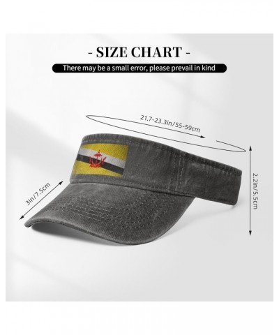 Flag of Brunei Sun Visor Hats for Women Men Sun Hat Vintage Golf Hat Adjustable Baseball Cap Deep Heather $11.64 Visors