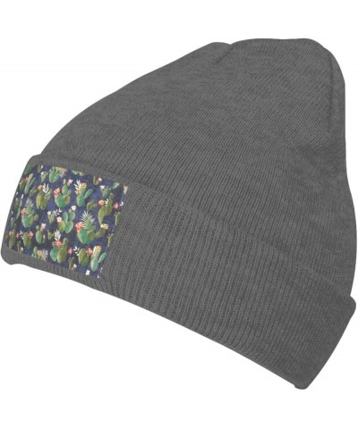 Watercolour Cactus Print Slouchy Beanie for Men Women Hip-Hop Soft Lightweight Running Beanie Adult Hats Deep Heather $10.51 ...