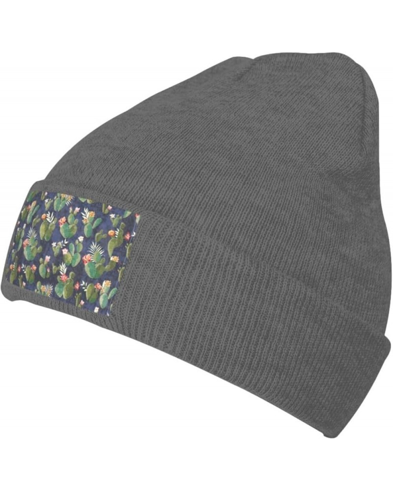 Watercolour Cactus Print Slouchy Beanie for Men Women Hip-Hop Soft Lightweight Running Beanie Adult Hats Deep Heather $10.51 ...