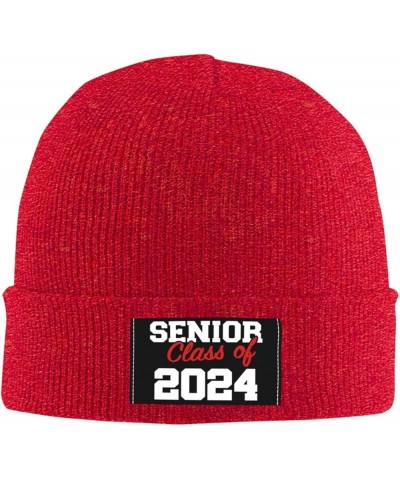 Senior Class of 2024 Gifts Beanie Hat Men Winter Knitted Hat Women Slouchy Skull Cap Knit Hat Hedging Hat Black Red $11.15 Sk...