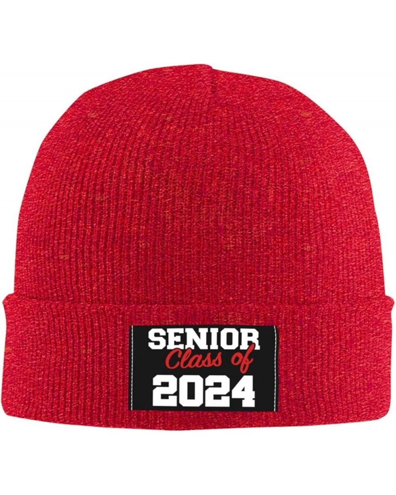 Senior Class of 2024 Gifts Beanie Hat Men Winter Knitted Hat Women Slouchy Skull Cap Knit Hat Hedging Hat Black Red $11.15 Sk...