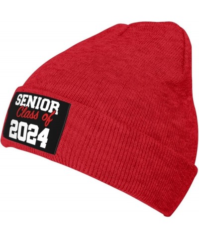 Senior Class of 2024 Gifts Beanie Hat Men Winter Knitted Hat Women Slouchy Skull Cap Knit Hat Hedging Hat Black Red $11.15 Sk...