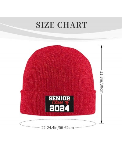 Senior Class of 2024 Gifts Beanie Hat Men Winter Knitted Hat Women Slouchy Skull Cap Knit Hat Hedging Hat Black Red $11.15 Sk...