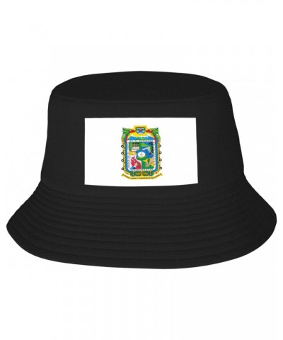 Flag of Puebla Bucket Hat for Men Women Outdoor Summer Beach Travel Fishing Cap Black $13.17 Bucket Hats