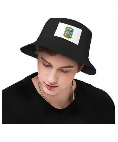 Flag of Puebla Bucket Hat for Men Women Outdoor Summer Beach Travel Fishing Cap Black $13.17 Bucket Hats