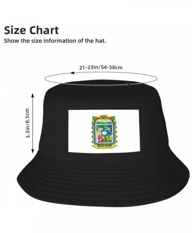 Flag of Puebla Bucket Hat for Men Women Outdoor Summer Beach Travel Fishing Cap Black $13.17 Bucket Hats