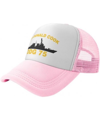 USS Donald Cook DDG 75 Flag-Trucker Hats Denim Hats Cowboy Knit hat Baseball Caps Fisherman's hat Pink $15.23 Baseball Caps