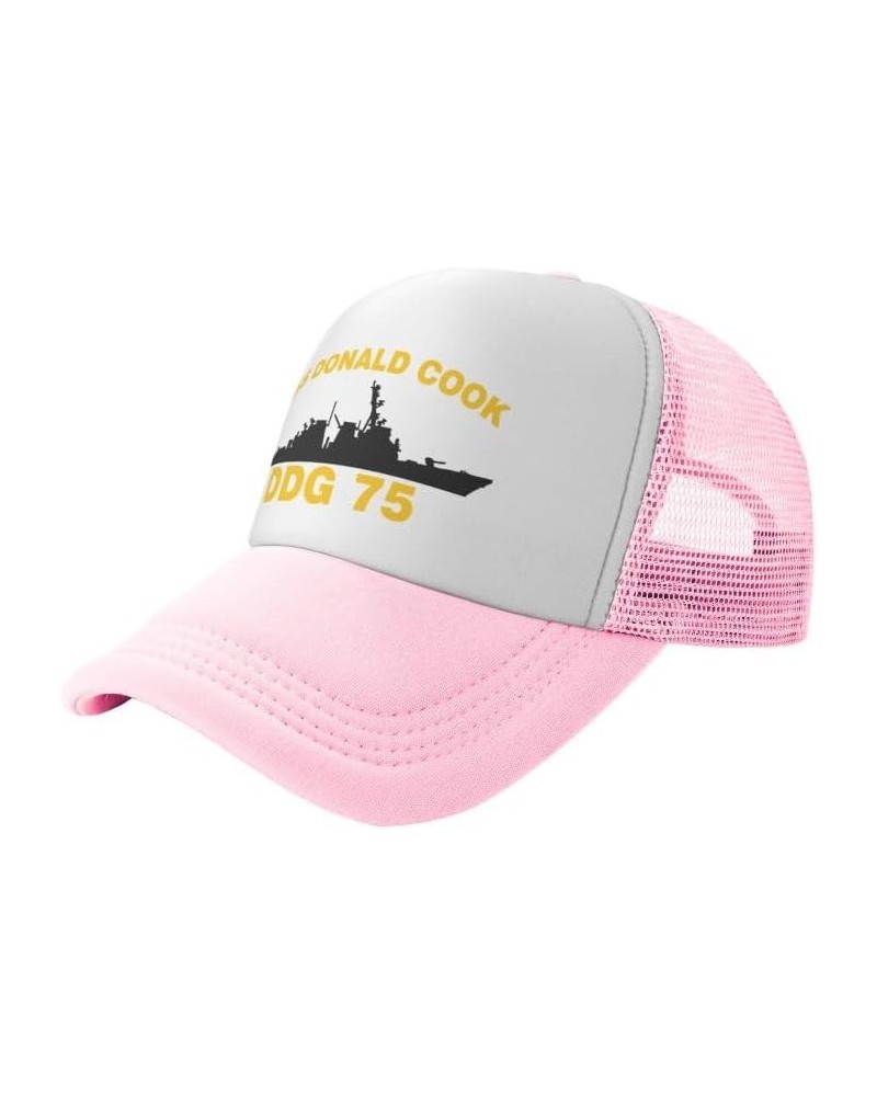 USS Donald Cook DDG 75 Flag-Trucker Hats Denim Hats Cowboy Knit hat Baseball Caps Fisherman's hat Pink $15.23 Baseball Caps