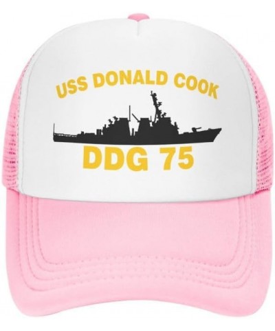 USS Donald Cook DDG 75 Flag-Trucker Hats Denim Hats Cowboy Knit hat Baseball Caps Fisherman's hat Pink $15.23 Baseball Caps