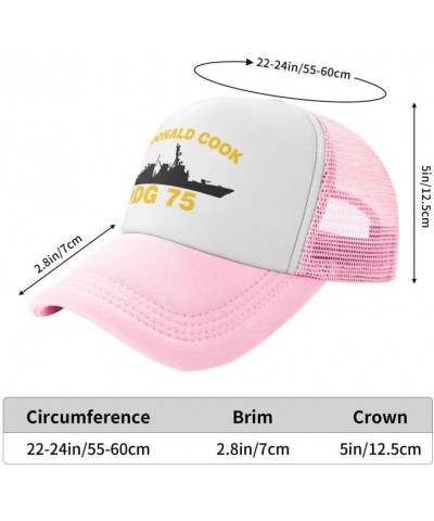 USS Donald Cook DDG 75 Flag-Trucker Hats Denim Hats Cowboy Knit hat Baseball Caps Fisherman's hat Pink $15.23 Baseball Caps