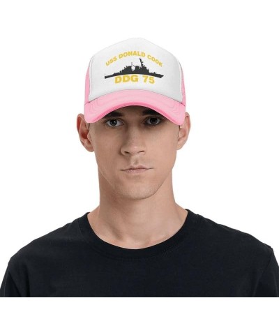 USS Donald Cook DDG 75 Flag-Trucker Hats Denim Hats Cowboy Knit hat Baseball Caps Fisherman's hat Pink $15.23 Baseball Caps