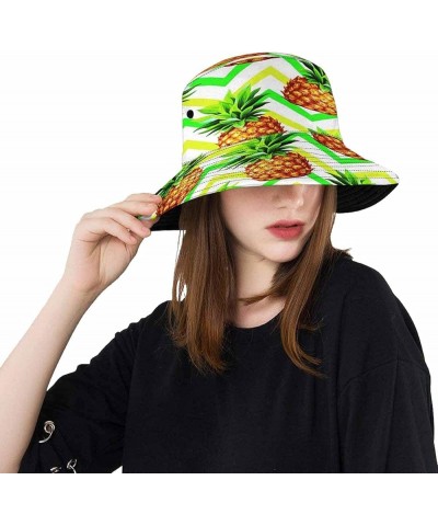 Unisex Bucket Hat Cotton Fashion All-Over Printing Marine Organism Summer Beach Sun Hat for Outdoor Cap Pineapple $11.49 Buck...