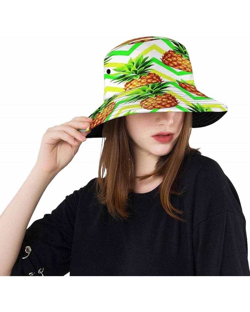 Unisex Bucket Hat Cotton Fashion All-Over Printing Marine Organism Summer Beach Sun Hat for Outdoor Cap Pineapple $11.49 Buck...