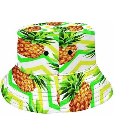 Unisex Bucket Hat Cotton Fashion All-Over Printing Marine Organism Summer Beach Sun Hat for Outdoor Cap Pineapple $11.49 Buck...