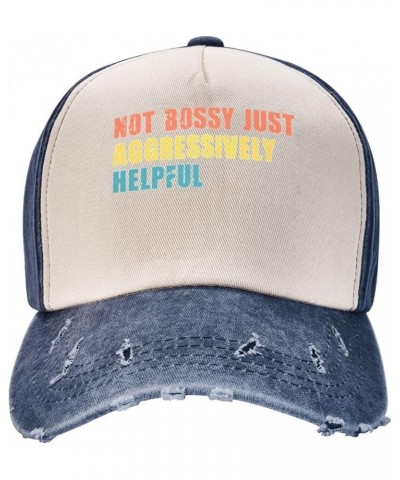 Unisex 100% Washed Cotton Baseball Hat Adjustable Not Bossy Just Aggressively Helpful Dad Hat Low Profile Trucker Cap Navy Bl...