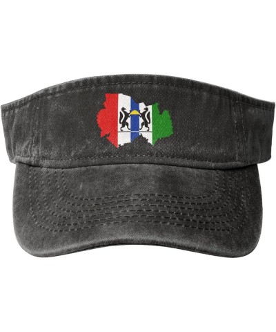 Flag Map of Novosibirsk Oblast Sun Visor Hats for Women Men Sun Hat Vintage Golf Hat Adjustable Baseball Cap Black $12.38 Visors